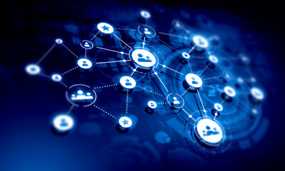 商務藍色信息數碼高科技創意背景